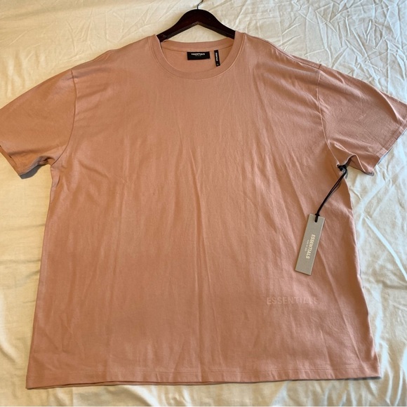 Fear of God FOG Men’s Essentials 3M Logo Blush Pink Boxy XL Shirt Authentic FW19 - Picture 3 of 10